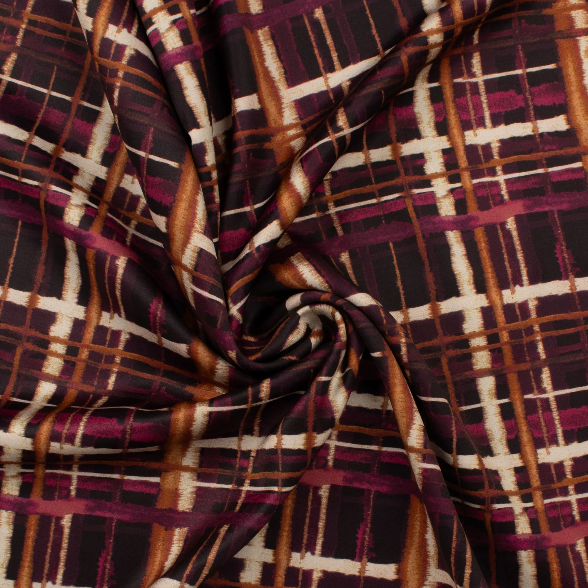 Printed Satin - NORA - 008 - Wine - Image 2