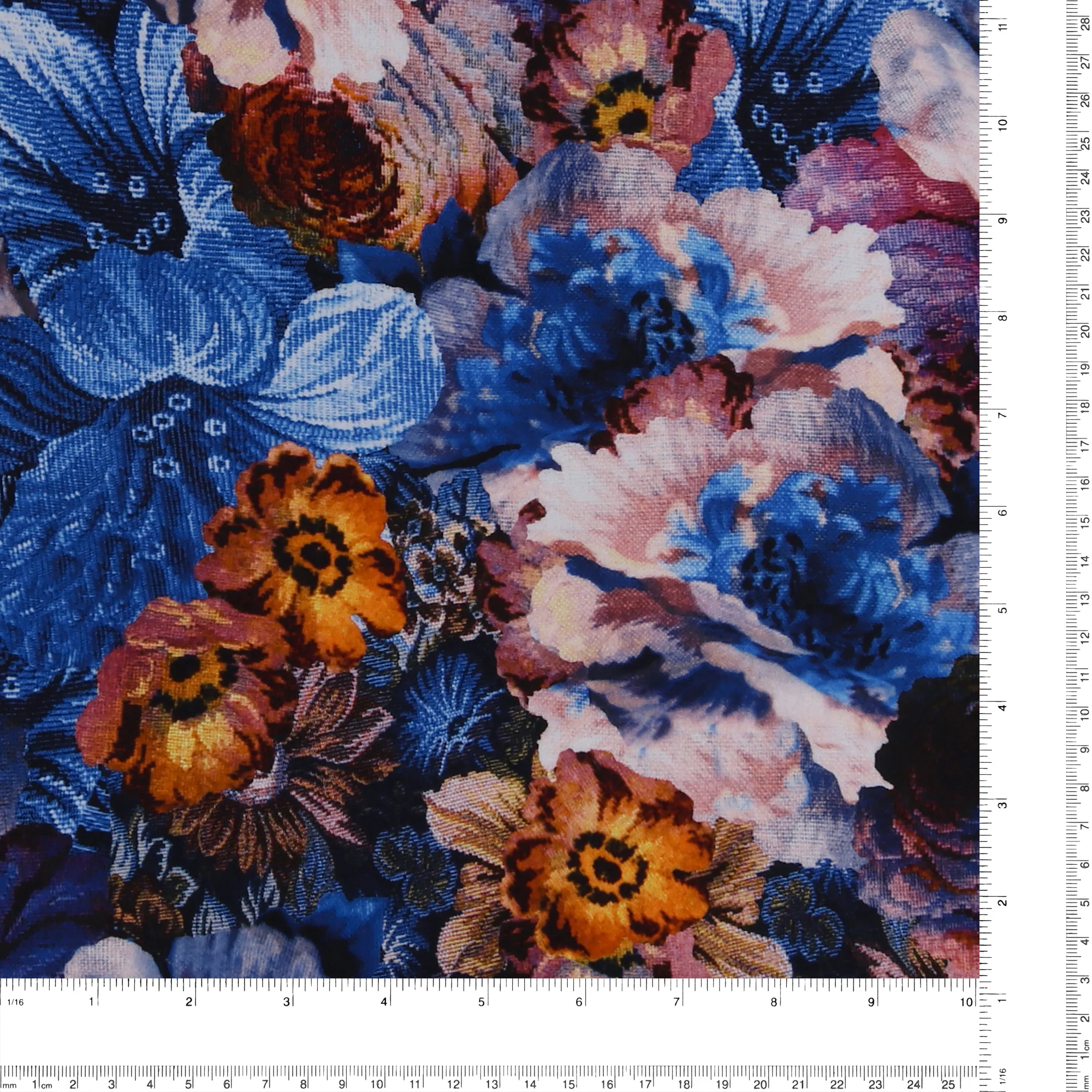 Printed Stretch Rayon Poplin - MILA - 003 - Blue - Image 3