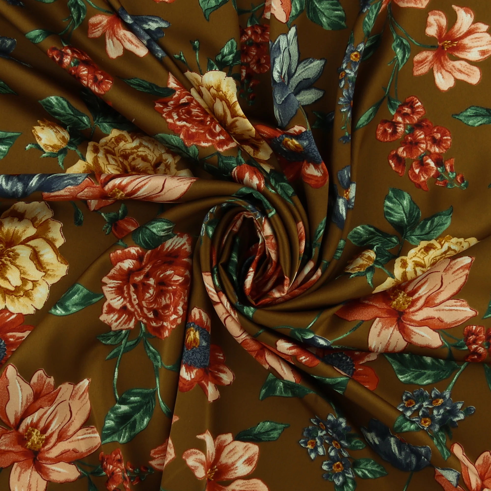 Printed Stretch Satin - LUNA - 010 - Bronze - Image 2