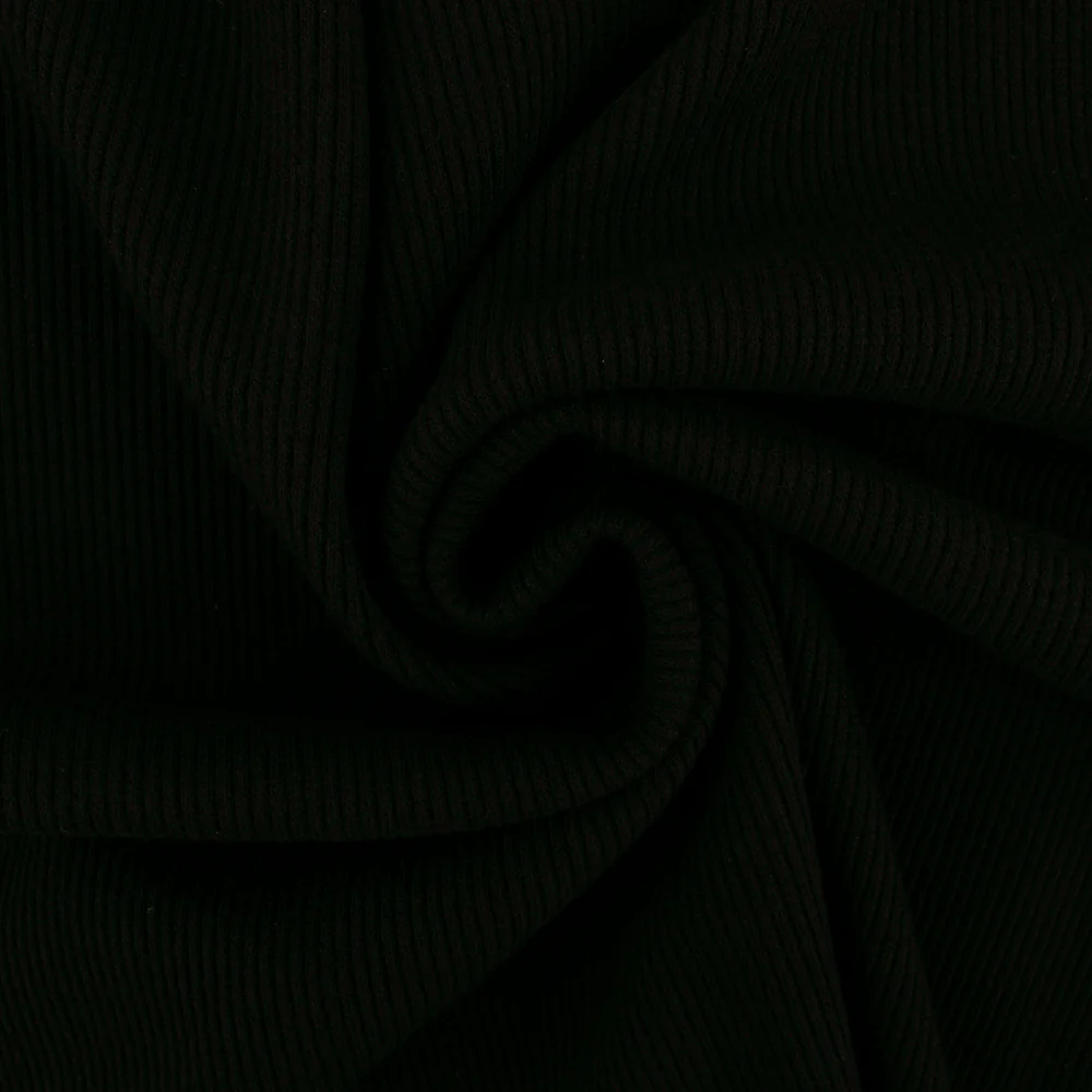 Rib Knit - 2X1 - Black - Image 2
