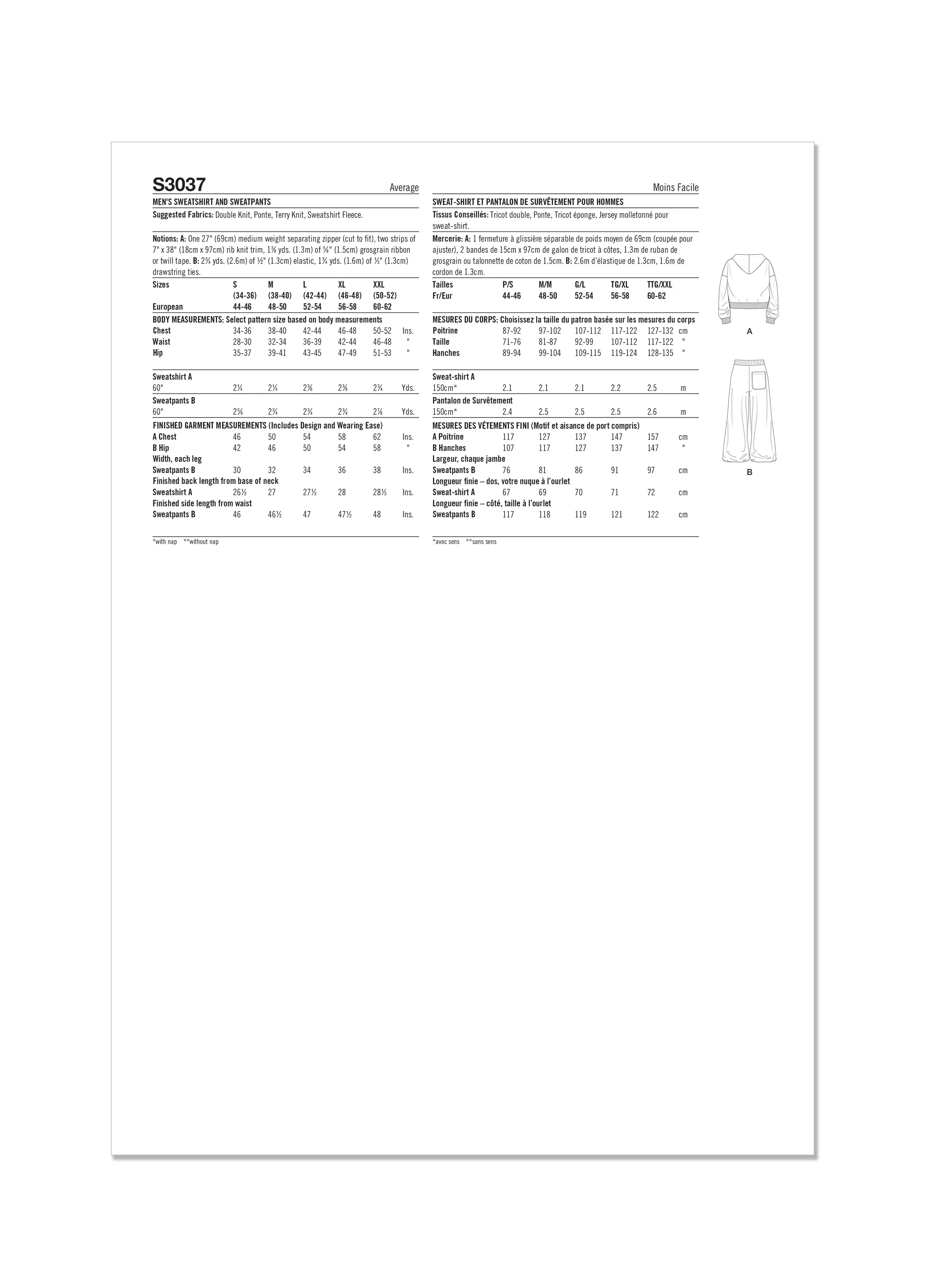 Simplicity S3037 - MEN'S SWEATSHIRT AND SWEATPANTS - Image 2