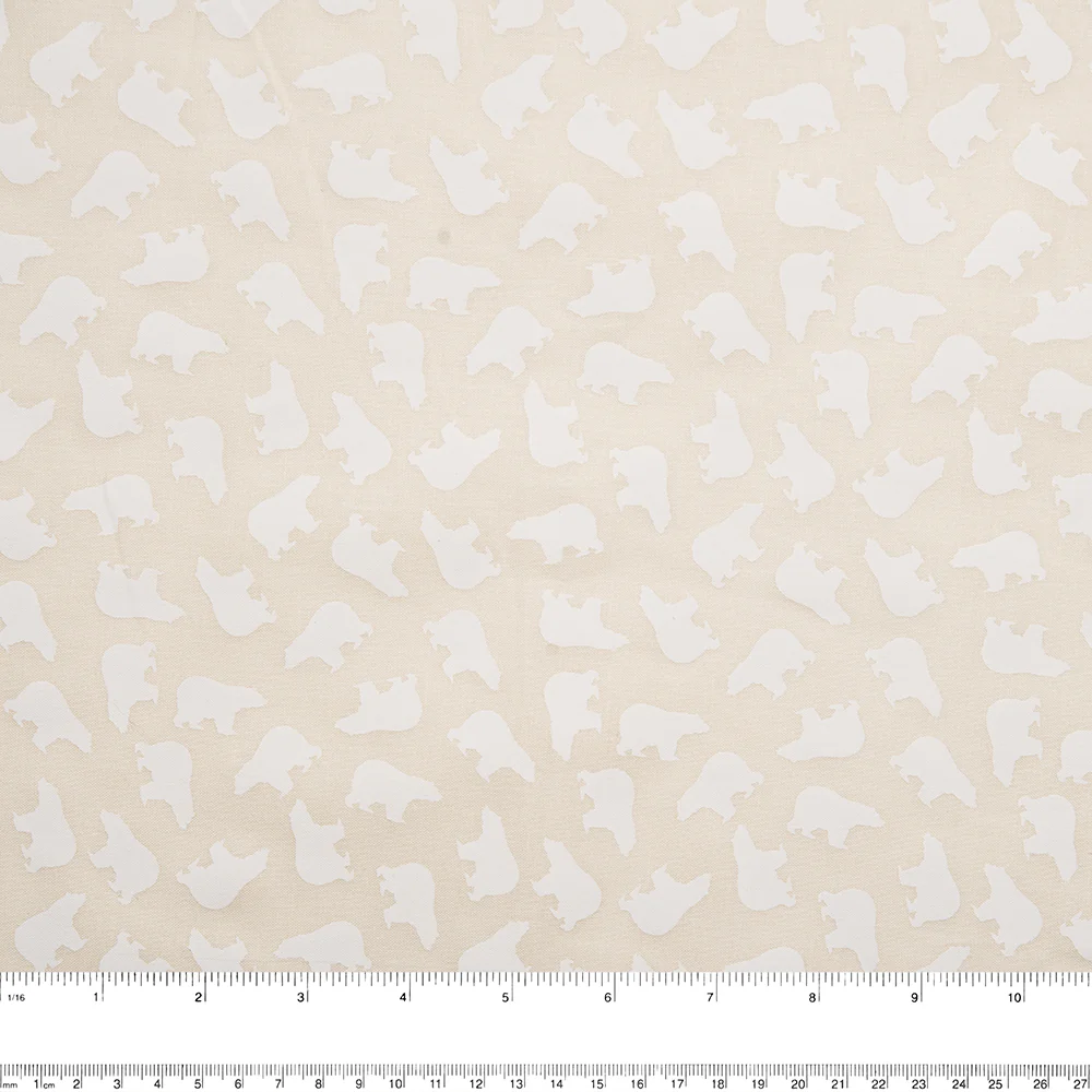 STACEY Printed Cotton - Bears - Beige - Image 2