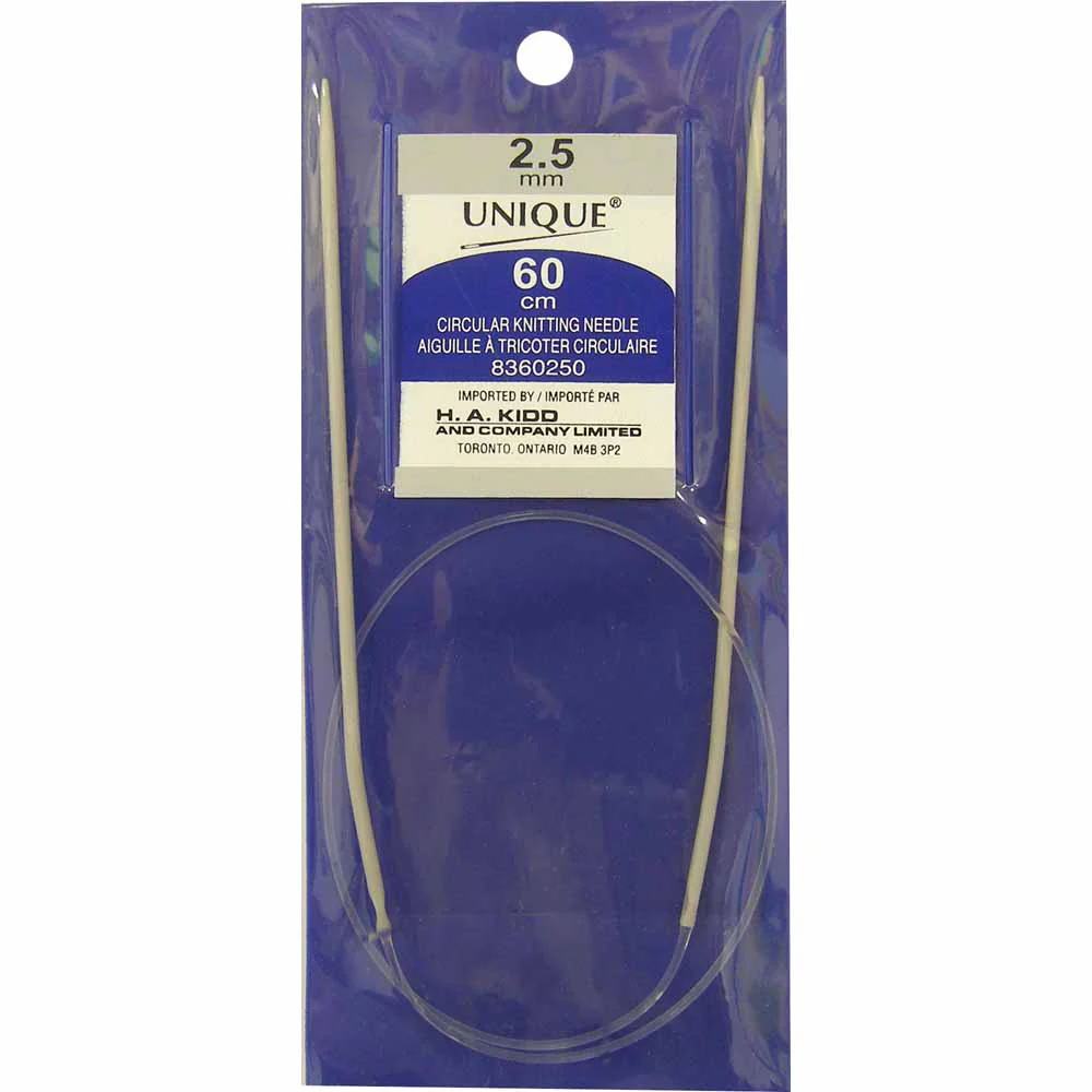 UNIQUE KNITTING Circular Knitting Needles 60cm (24") Aluminum - 2.5mm