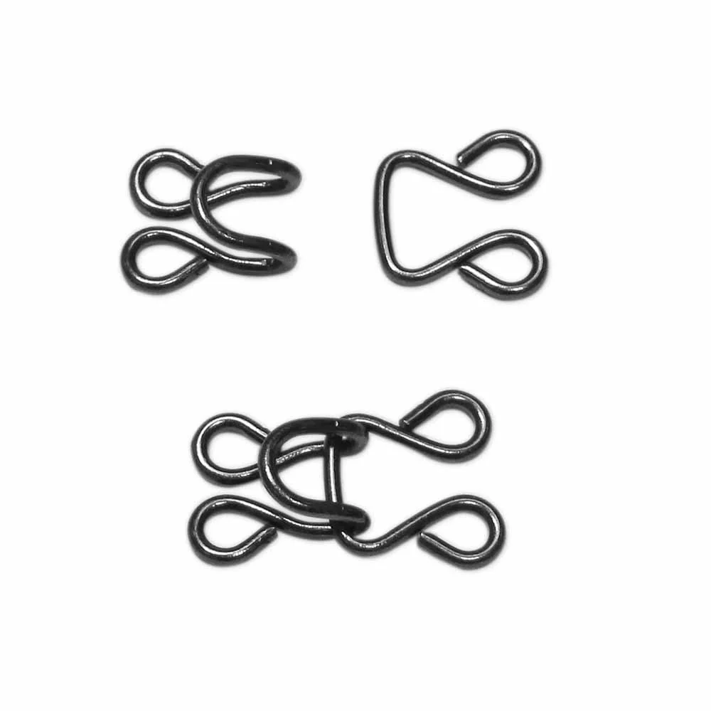 UNIQUE SEWING Hooks & Eyes Gunmetal - 9mm (⅜") - 2 sets - Image 2