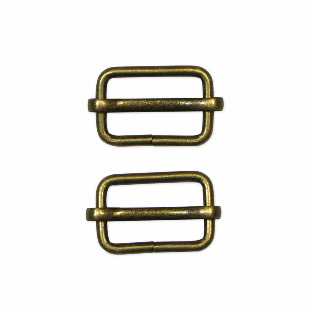 UNIQUE SEWING Slide Buckle - Metal - 25mm (1") - Antique Gold - 2 pcs - Image 2