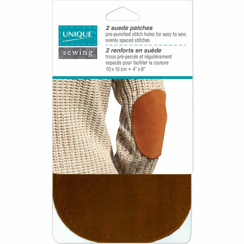 UNIQUE SEWING Suede Patch Beige - 10 x 15cm (4" x 6") - 2pcs