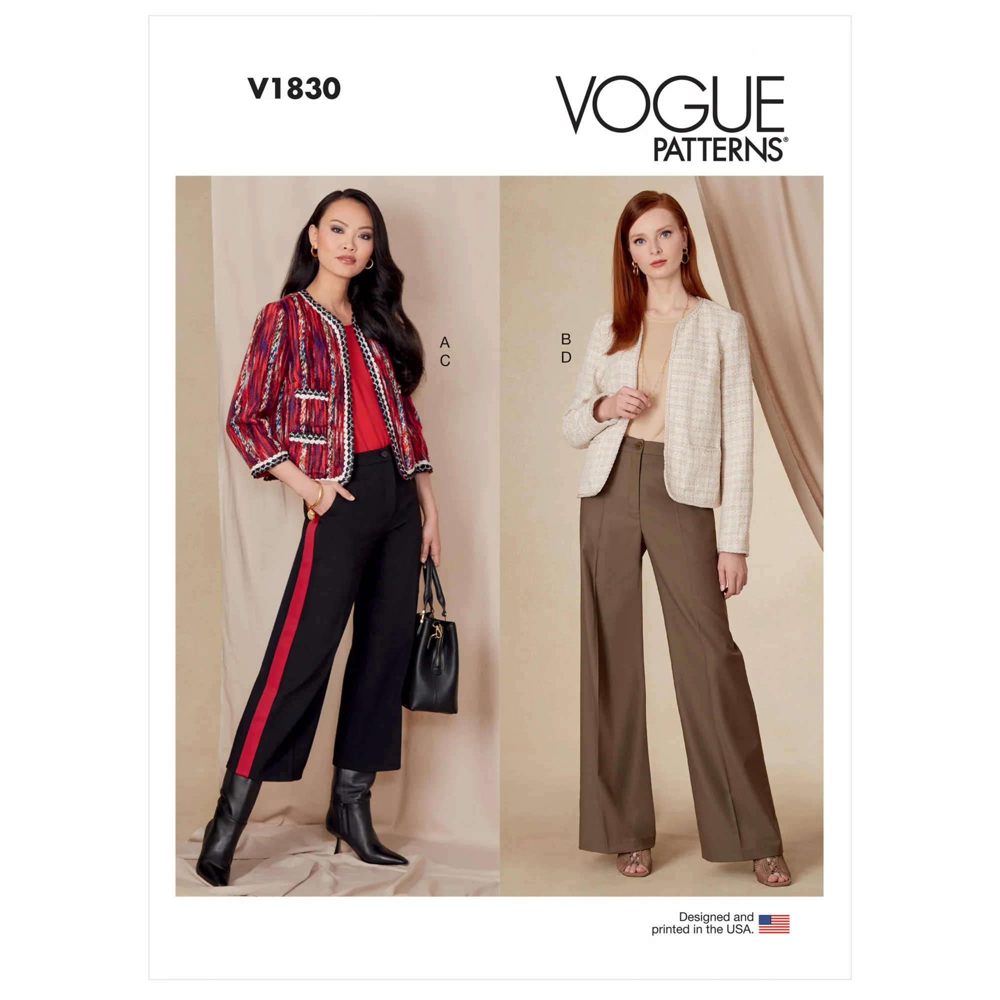 V1830 Misses' Jacket and Trousers (16-18-20-22-24)