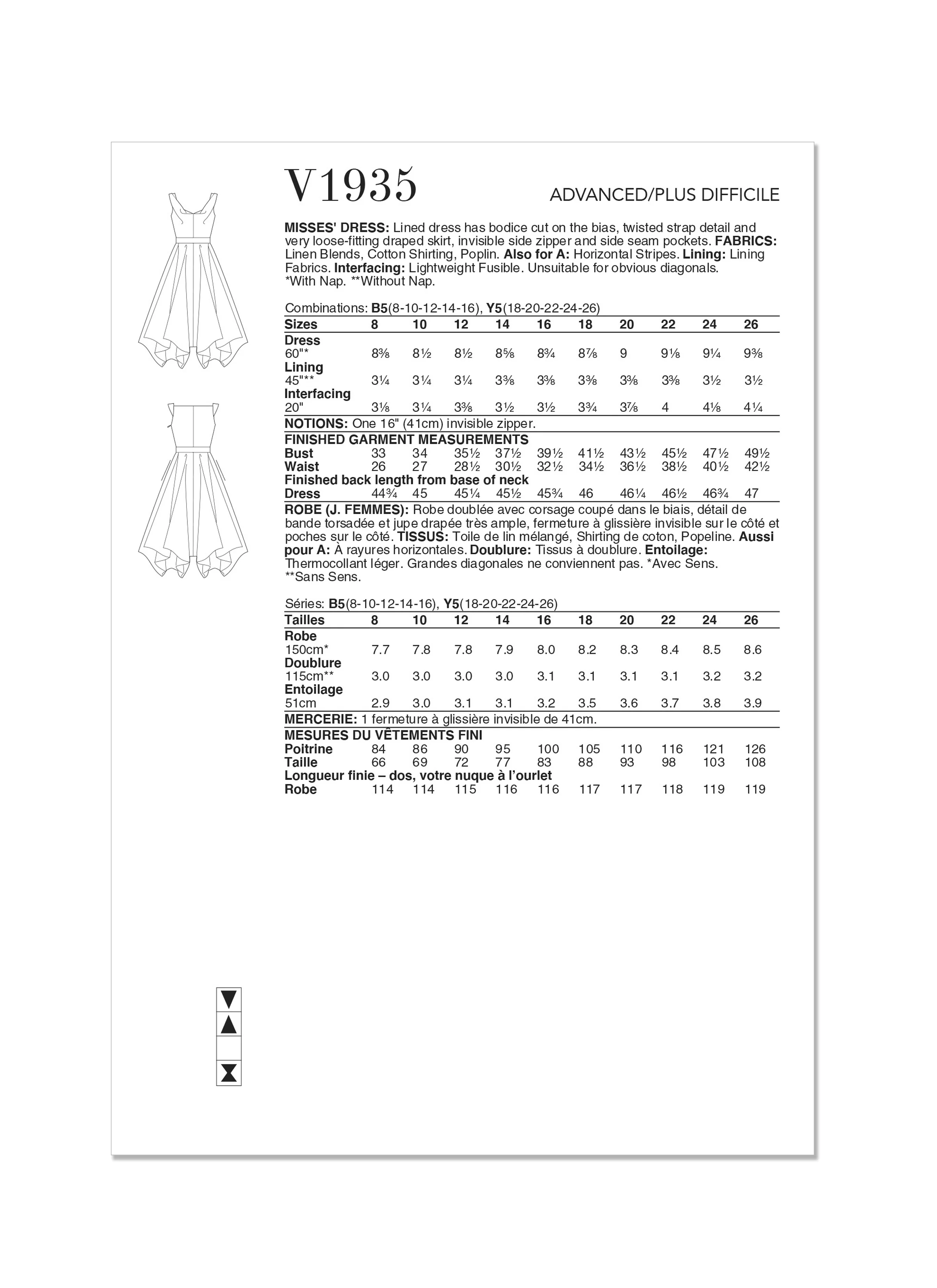 V1935 MISSES' DRESS (18-20-22-24-26) - Image 2