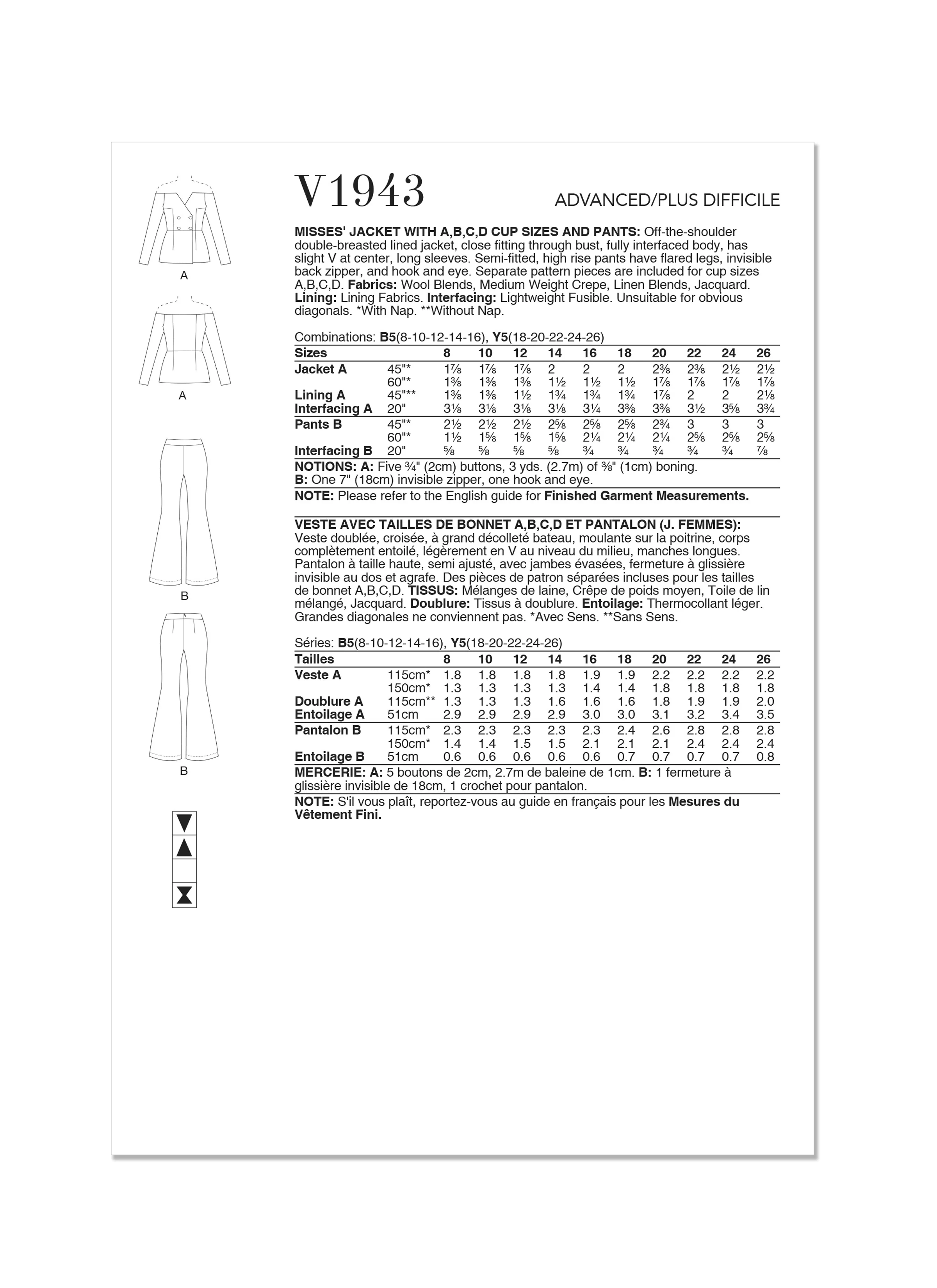 V1943 MISSES' JACKET AND PANTS - Image 2