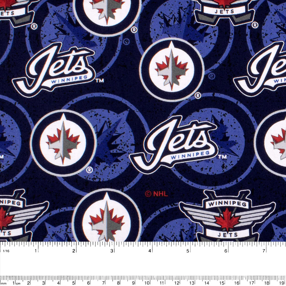 Winniperg Jets - NHL cotton print - Logo - Blue - Image 2